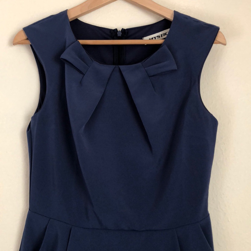 Silky blue pencil dress